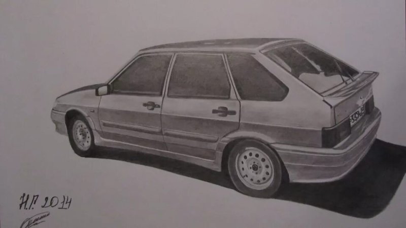 Рисунок ВАЗ 2115 рисунок сзади