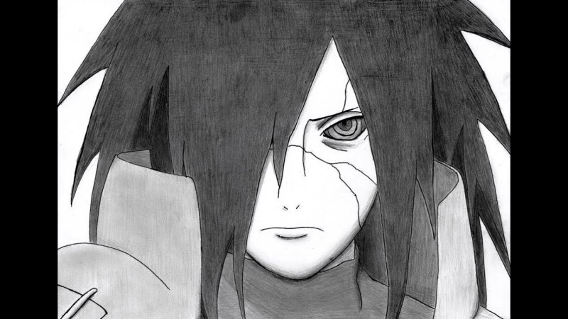 мадара учиха рисунок карандашом