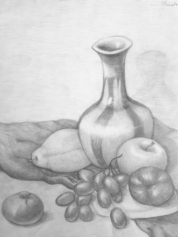 Натюрморт рисунок карандашом