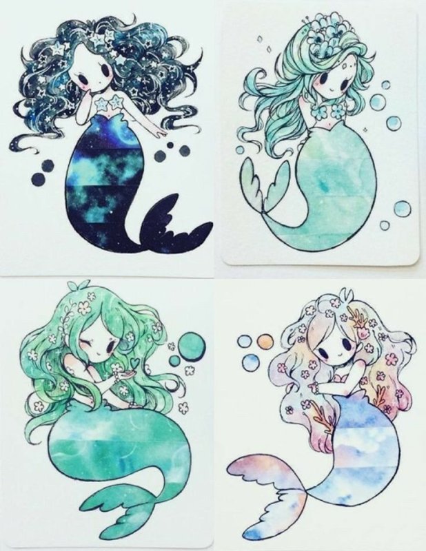 Русалка рисунок