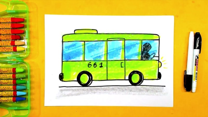 Рисование автобус в старшей группе