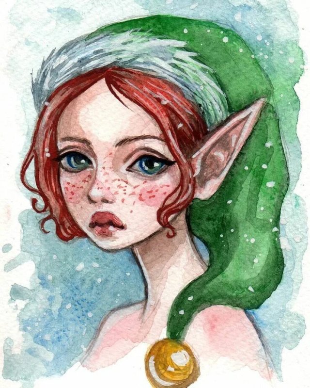 Эльфы рисунки акварелью