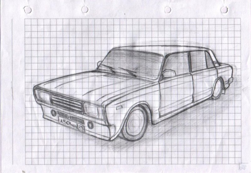 Рисунки для срисовки автомобили