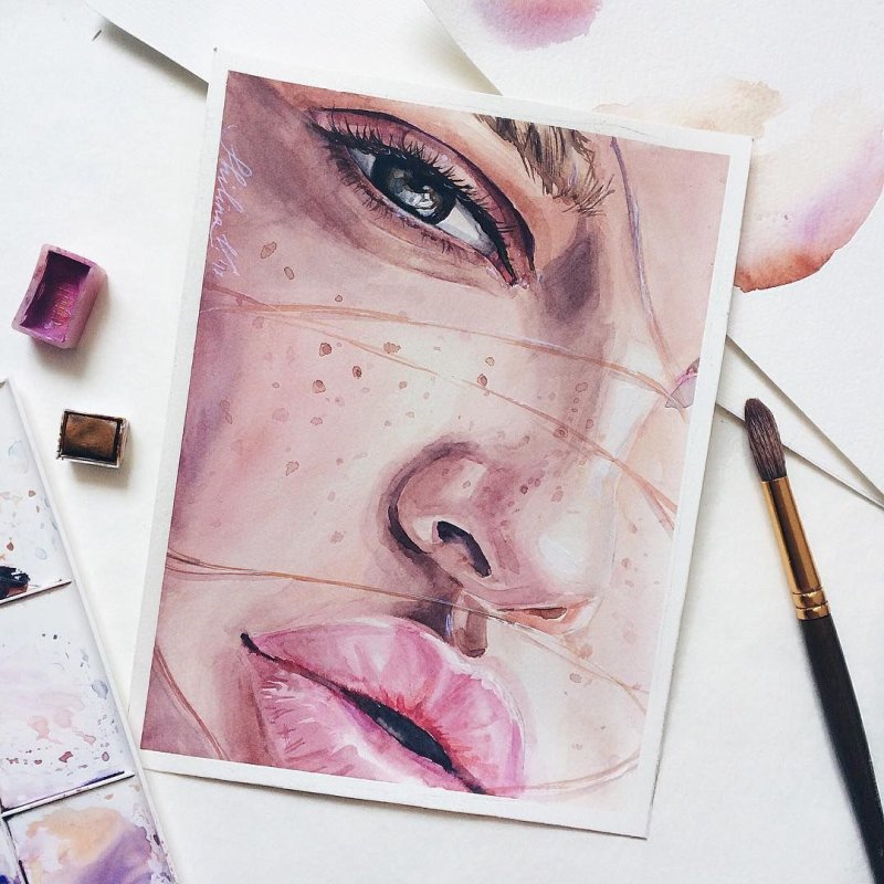 Рисунки акварелью в скетчбуке