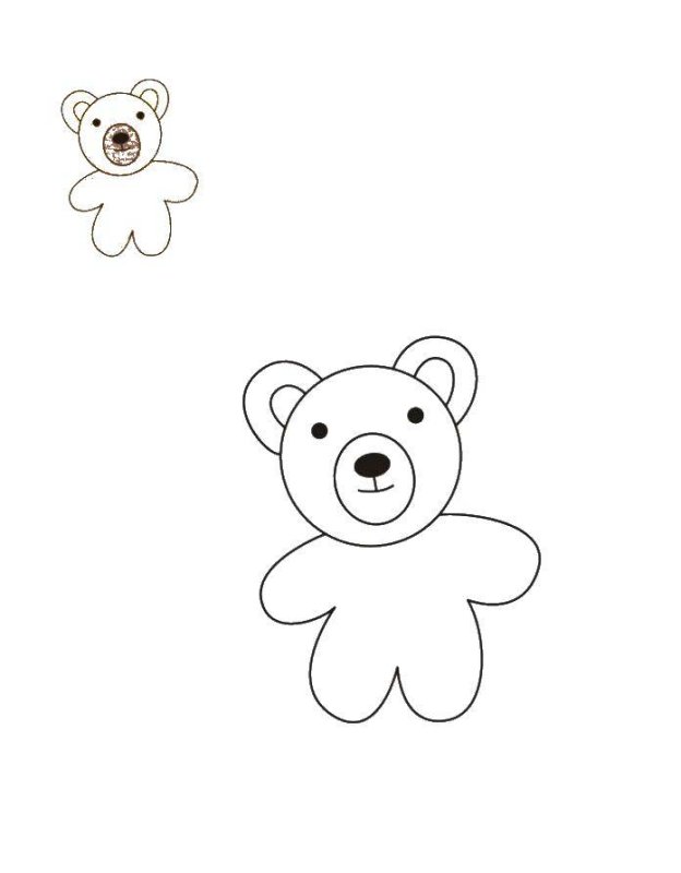 Медведь рисунок для детей легкий