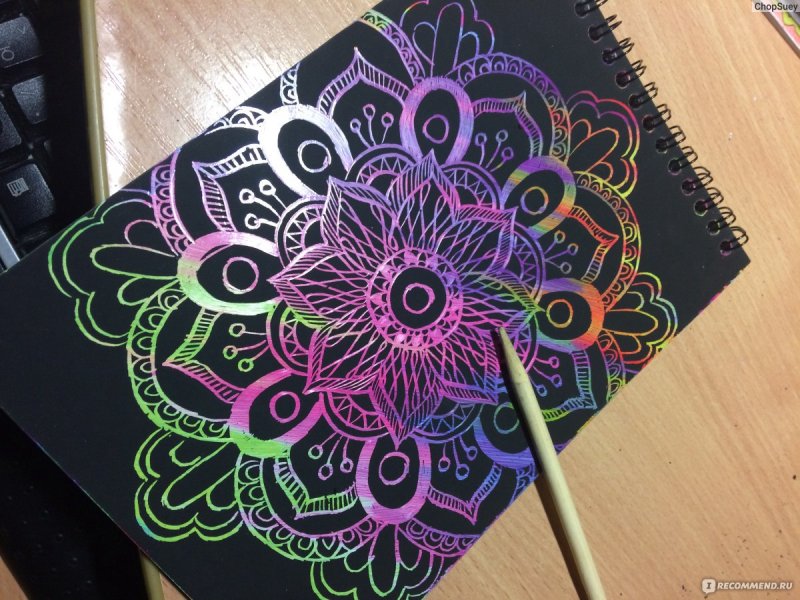 Граттаж цветы