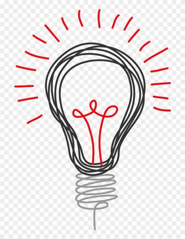 Лампочка идея на прозрачном фоне