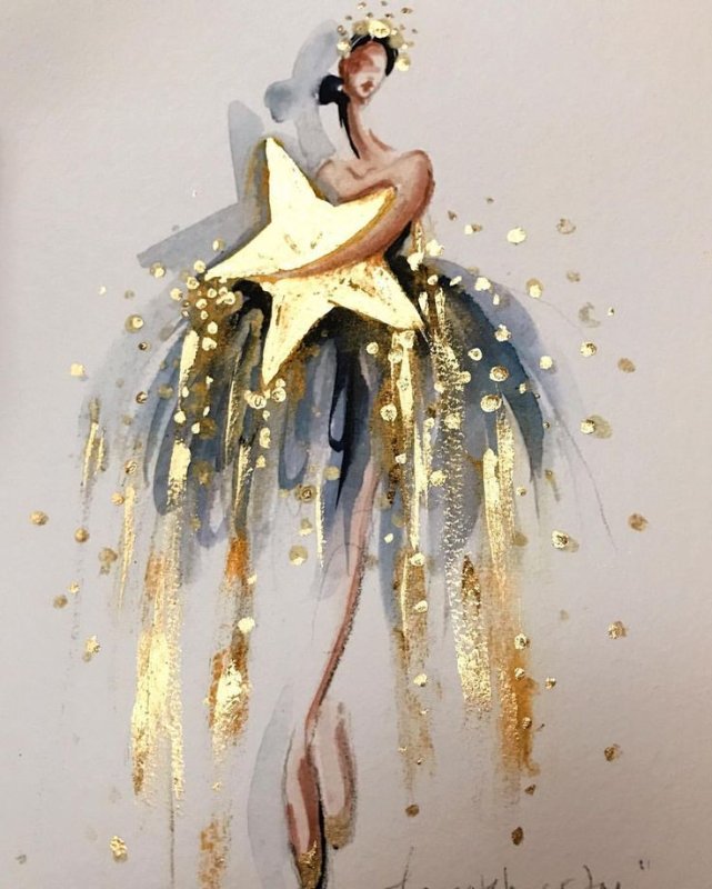 картина балерина с поталью