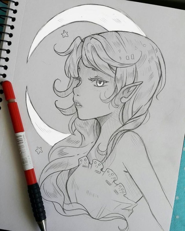 Рисунки для скетчбука девушки