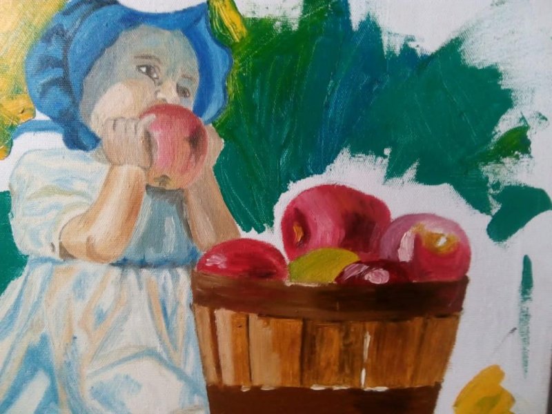 Яблочный спас детские рисунки
