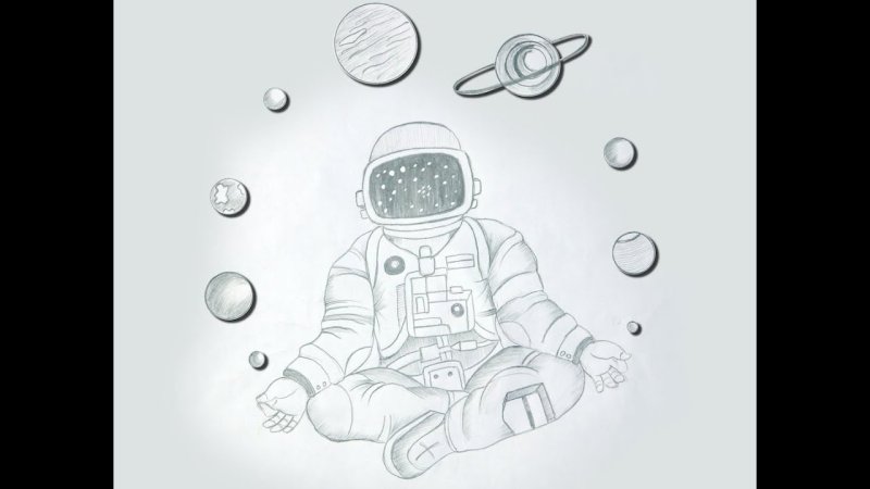 Космонавт рисунок