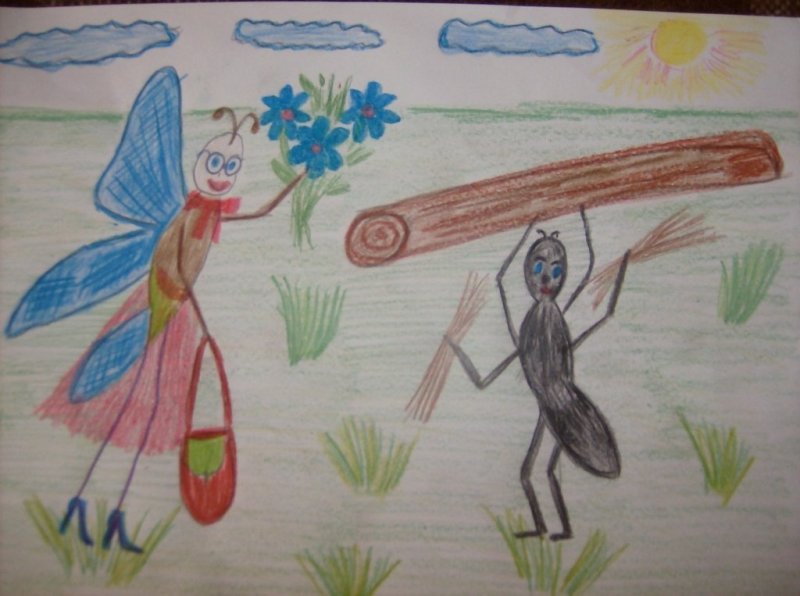 иллюстрация к басне крылова стрекоза и муравей