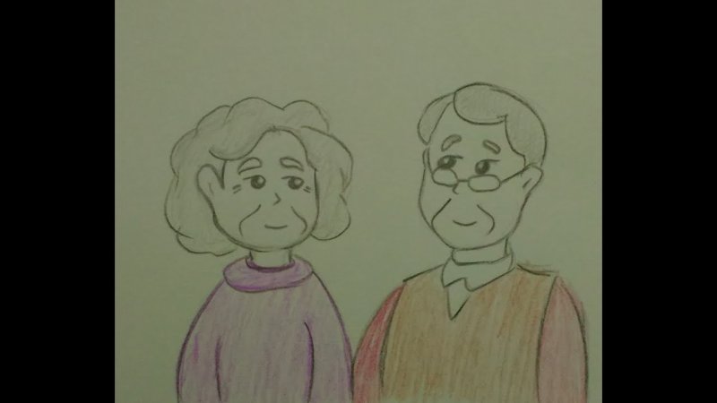 Бабушка рисунок карандашом