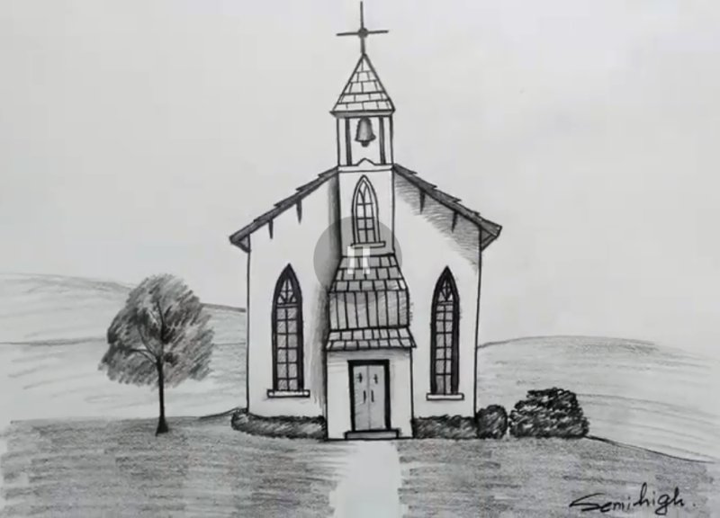 Зарисовка церкви