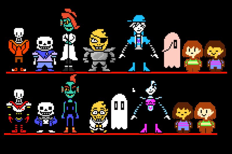 Undertale персонажи пиксели