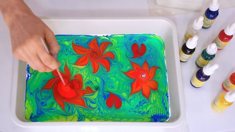 Рисование красками эбру