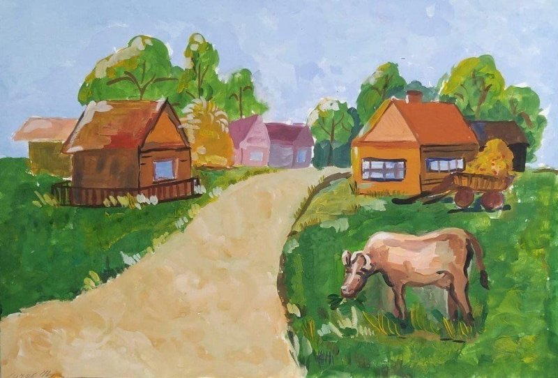 Рисование деревни