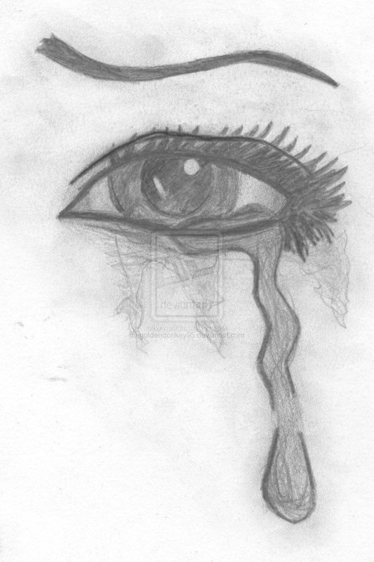 глаз со слезой карандашом