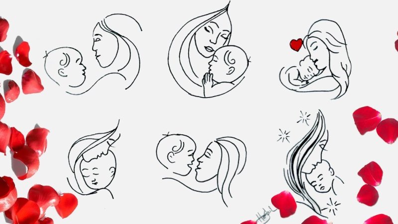 легкие рисунки на день матери