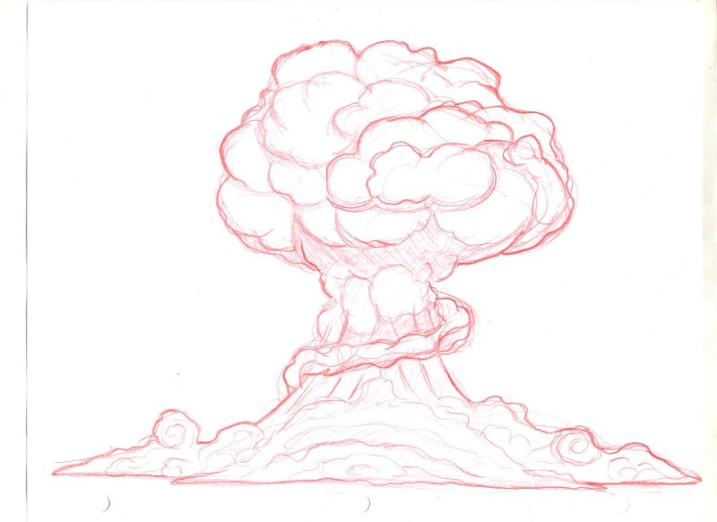 Атомный взрыв нарисованный