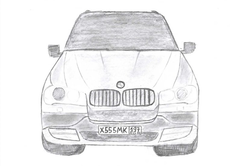 БМВ х5 рисунок карандашом