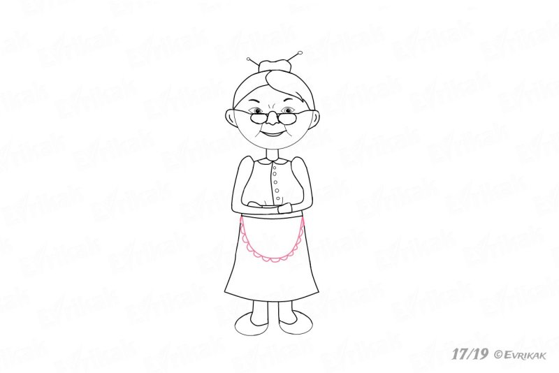 Бабушка рисунок карандашом