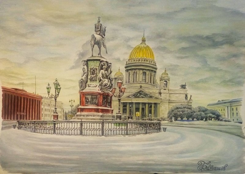 Питер Исаакиевский собор Графика