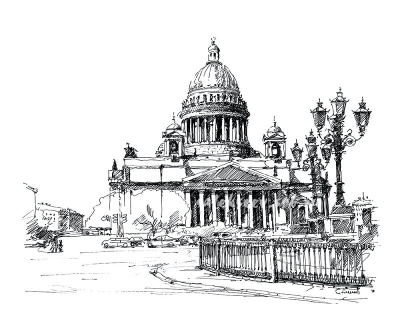 Исаакиевский собор Санкт-Петербург рисуночек