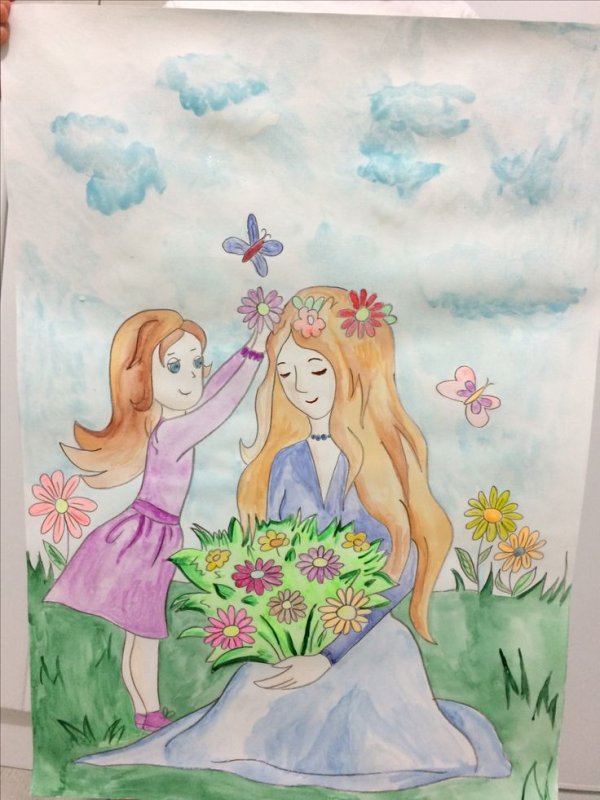 рисунок ко дню матери