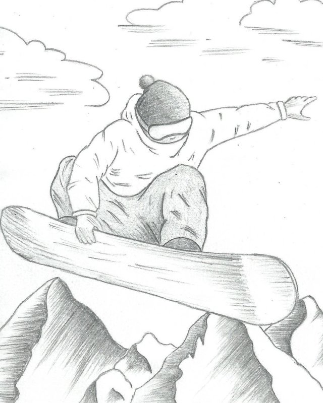Сноубордист рисунок