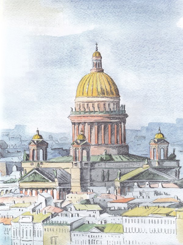 Исаакиевский собор в Санкт-Петербурге рисунок