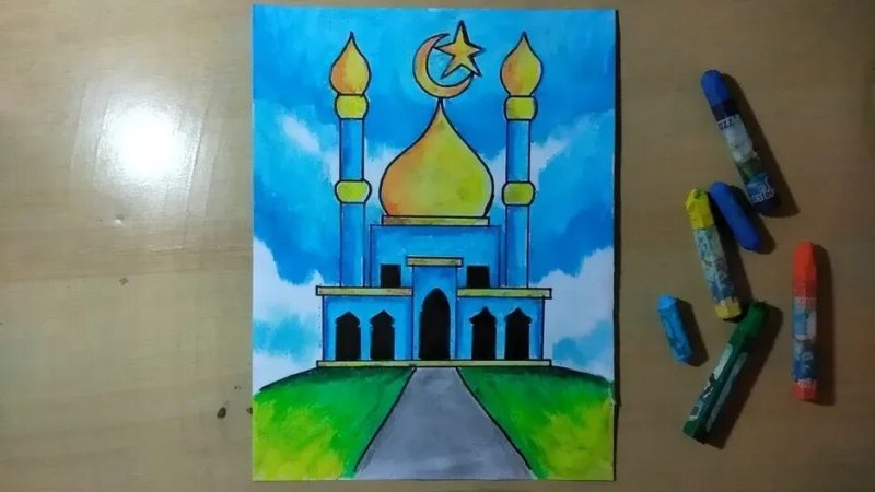 Рисование мечети для детей