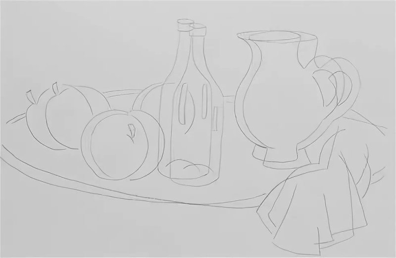 Поэтапный рисунок натюрморта