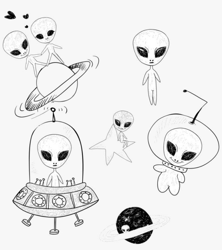 Инопланетянин рисунок карандашом лёгкий