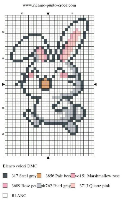 рисунки по клеточкам заяц