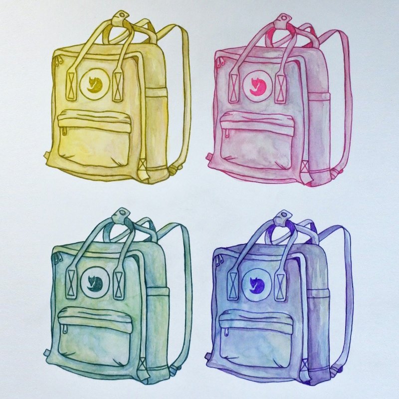 поэтапное рисование рюкзака