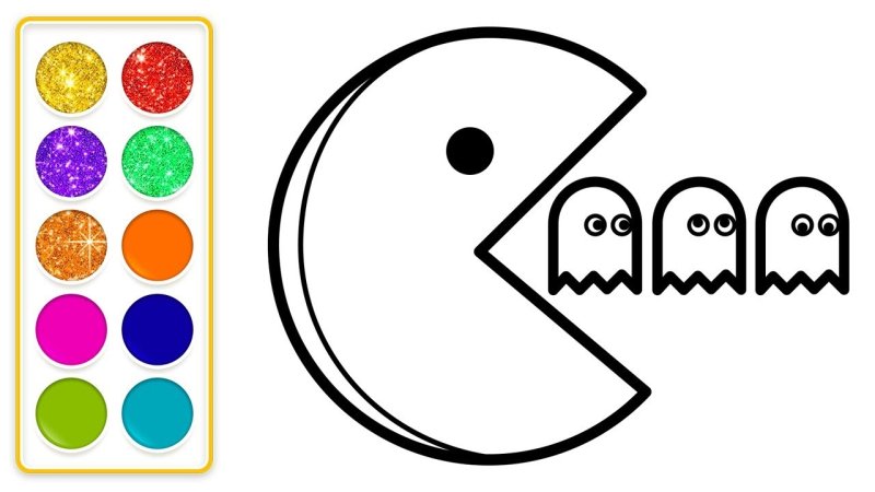 Pacman раскраска