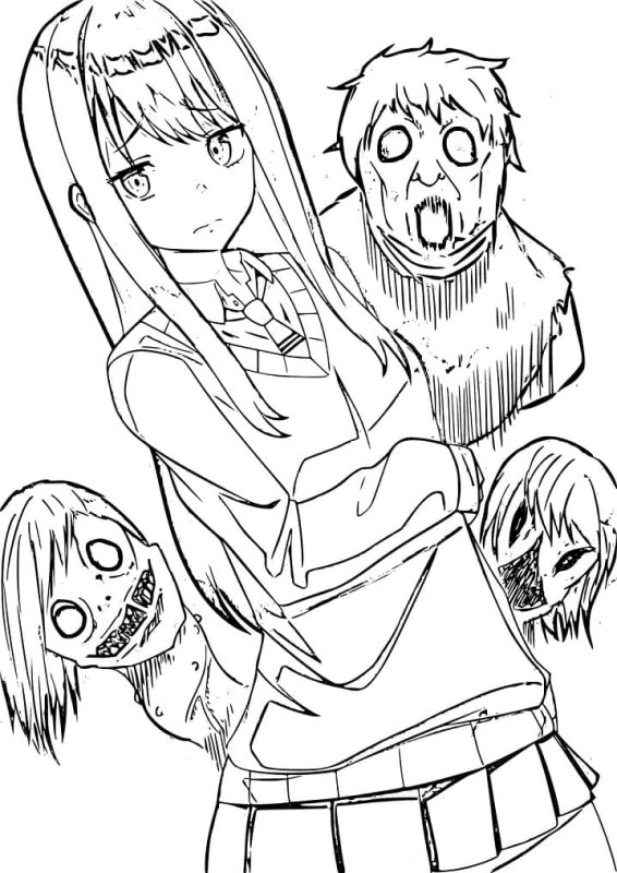 аниме раскраска