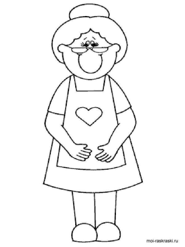 бабушка раскраска для детей
