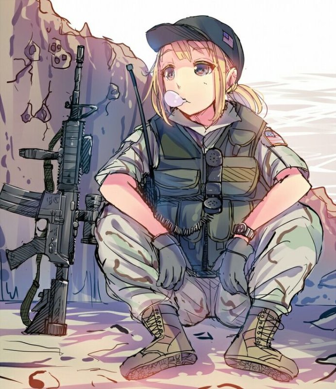 Аниме девушки в военной форме