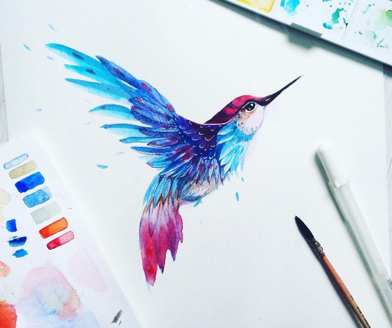 Рисование акварельными карандашами