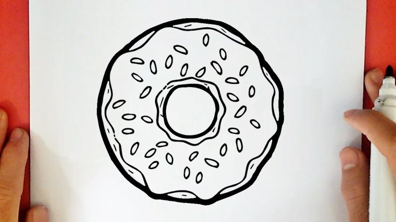 Пончик рисунок легкий