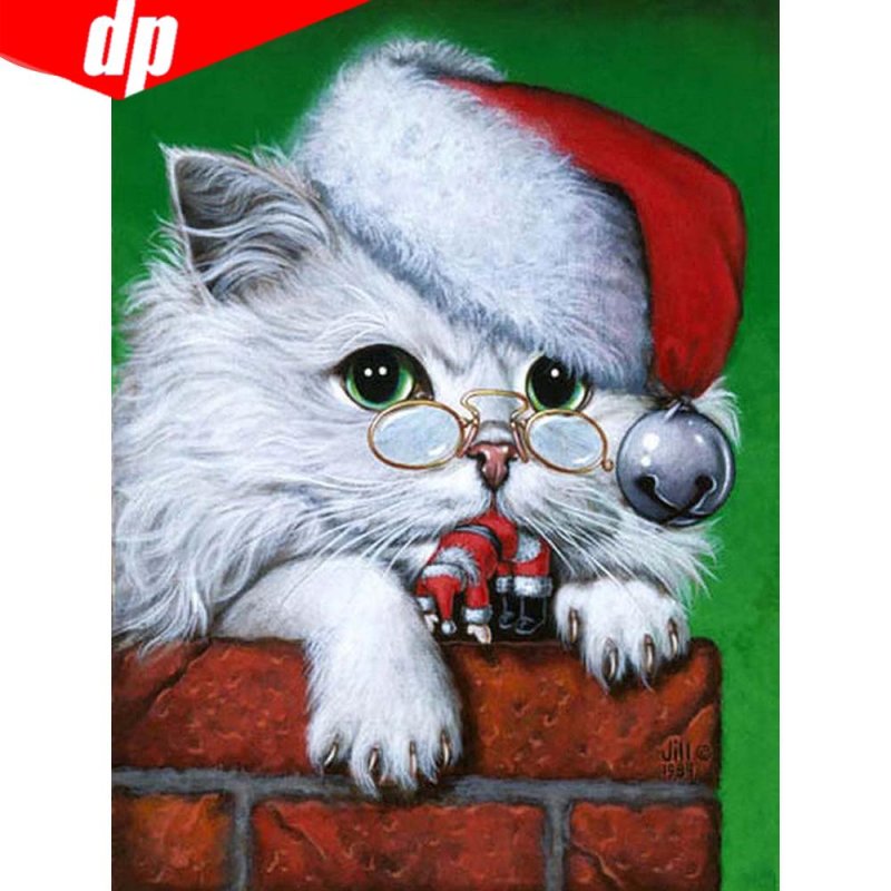 Новогодняя открытка с котом