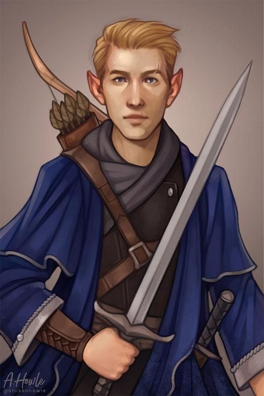 DND бард Полуэльф портрет