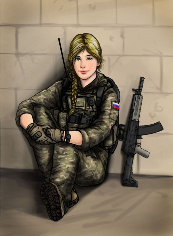 Девушка солдат арт