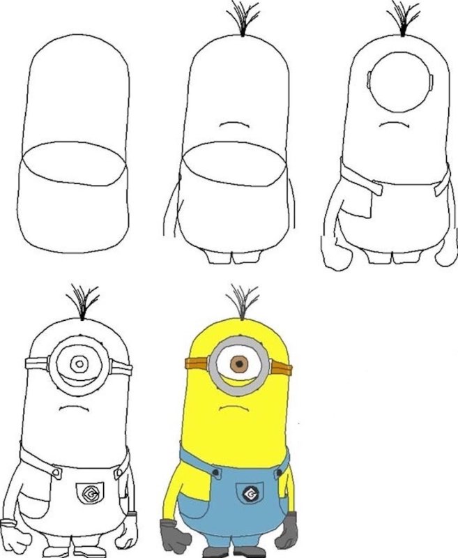 рисунки для срисовки миньоны