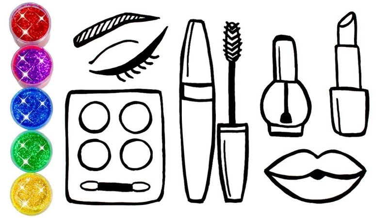 косметика раскраска