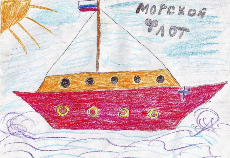 Рисование корабля для детей