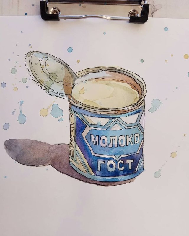 Сгущенка акварель