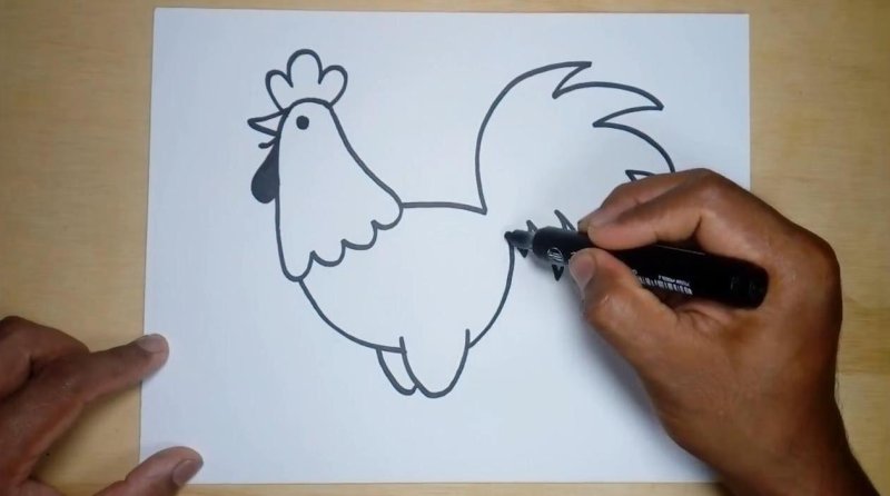 Поэтапное рисование петушка для детей